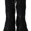 Dolce & Gabbana Women's Elegant Viscose Leather Ankle Boots with Crystals