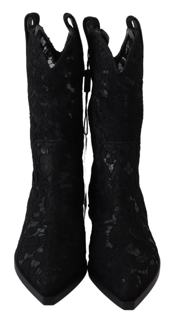 Dolce & Gabbana Women's Elegant Viscose Leather Ankle Boots with Crystals