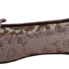 Dolce & Gabbana Women's Enchanting Pink Lace Flats with Crystal Embellishments