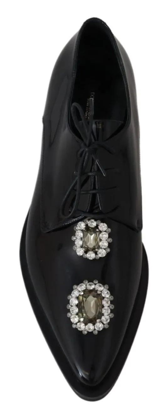 Dolce & Gabbana Women's Crystal Embellished Derby Dress Shoes