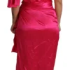 Dolce & Gabbana Women's Elegant Fuchsia Silk One-Shoulder Wrap Dress