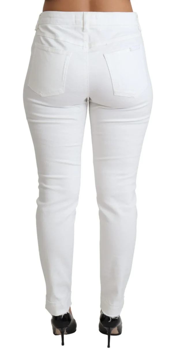 Dolce & Gabbana Women's Chic White Mid Waist Designer Jeans