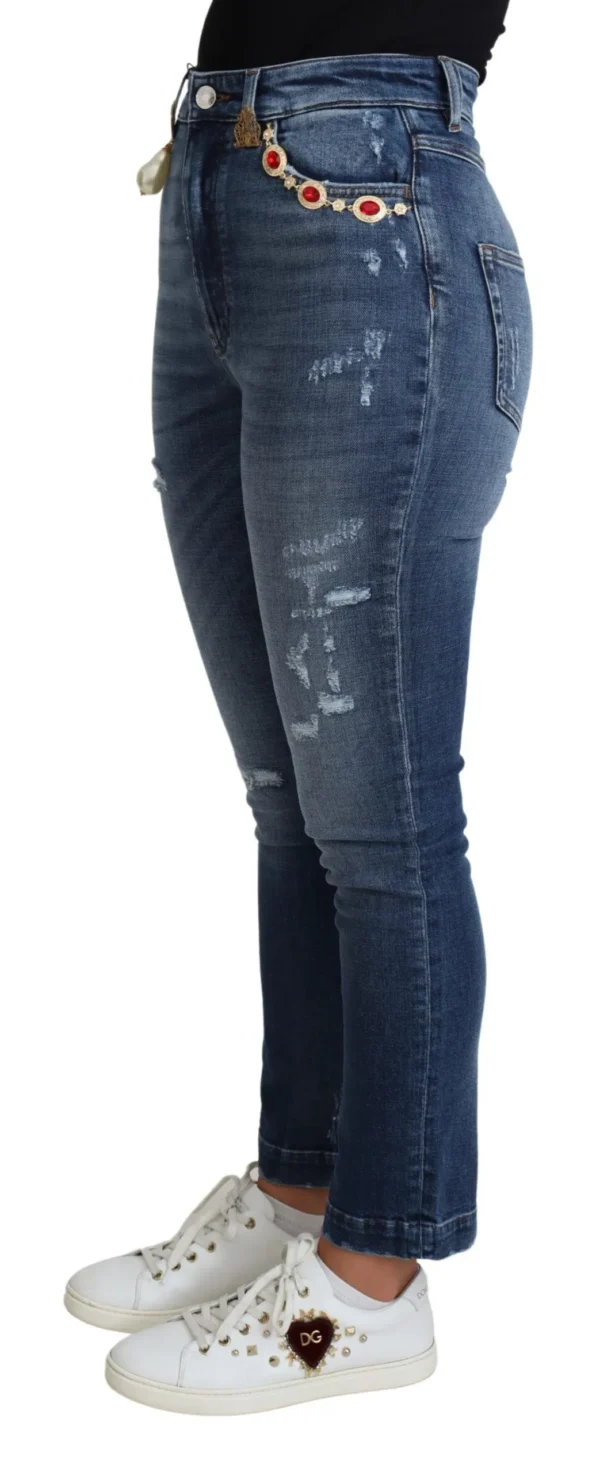 Dolce & Gabbana Women's Embellished High Waist Skinny Denim Jeans