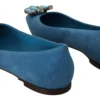 Dolce & Gabbana Women's Elegant Crystal-Embellished Suede Flats