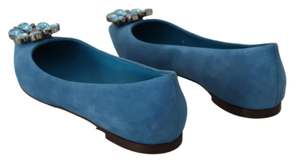 Dolce & Gabbana Women's Elegant Crystal-Embellished Suede Flats