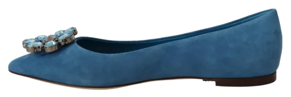 Dolce & Gabbana Women's Elegant Crystal-Embellished Suede Flats