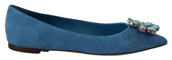 Dolce & Gabbana Women's Elegant Crystal-Embellished Suede Flats