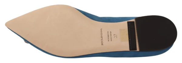 Dolce & Gabbana Women's Elegant Crystal-Embellished Suede Flats