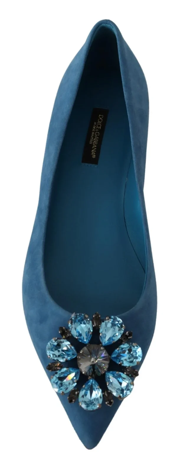 Dolce & Gabbana Women's Elegant Crystal-Embellished Suede Flats