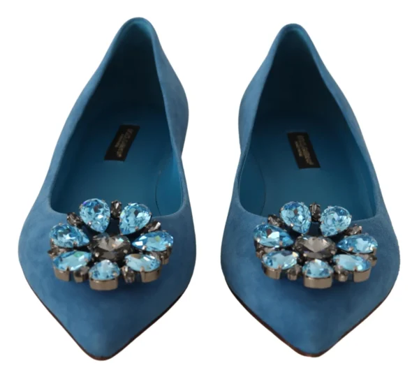 Dolce & Gabbana Women's Elegant Crystal-Embellished Suede Flats