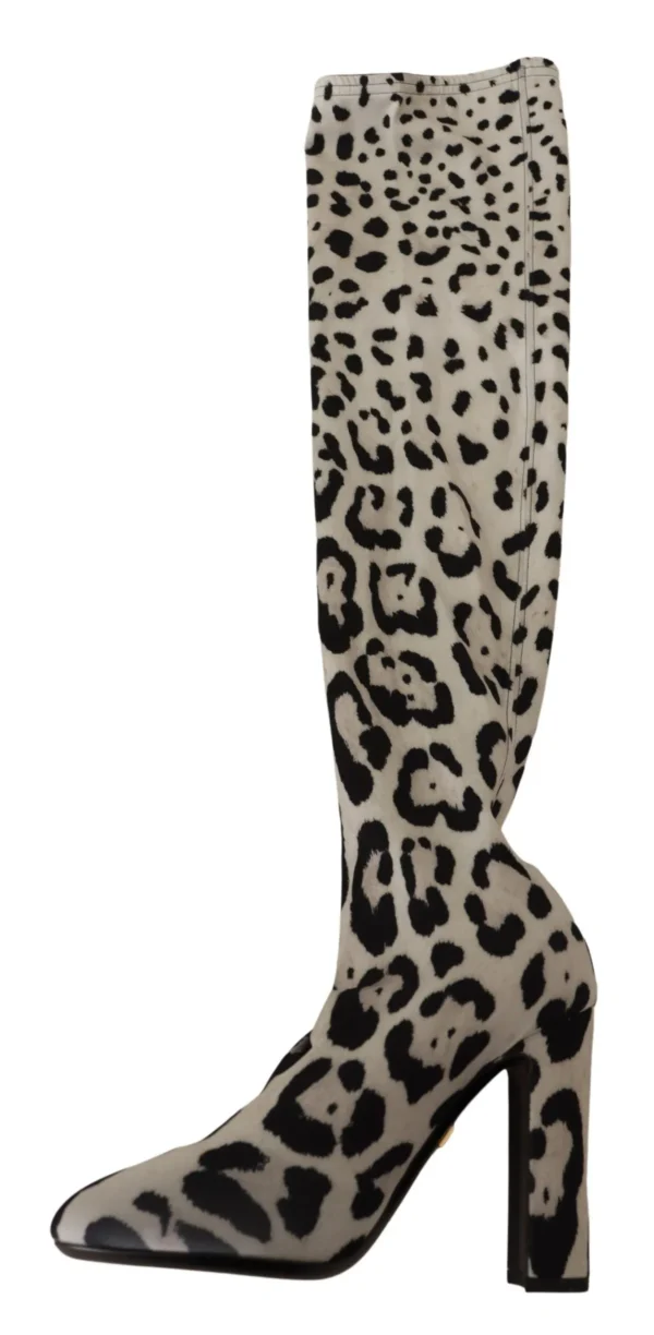 Dolce & Gabbana Women's Chic Leopard High-Heel Over-Knee Boots