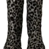 Dolce & Gabbana Women's Elegant Leopard Print Mid Calf Boots