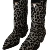 Dolce & Gabbana Women's Elegant Leopard Print Mid Calf Boots