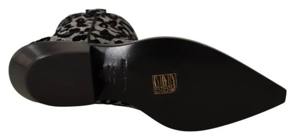 Dolce & Gabbana Women's Elegant Leopard Print Mid Calf Boots