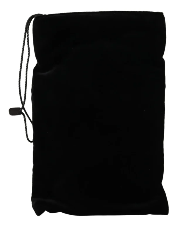 Dolce & Gabbana Women's Elegant Black Velvet Pouch Bag Drawstring