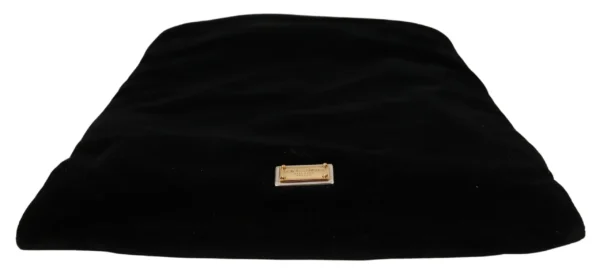 Dolce & Gabbana Women's Elegant Black Velvet Pouch Bag Drawstring