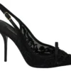 Dolce & Gabbana Women's Elegant Sheer Embroidered Stilettos