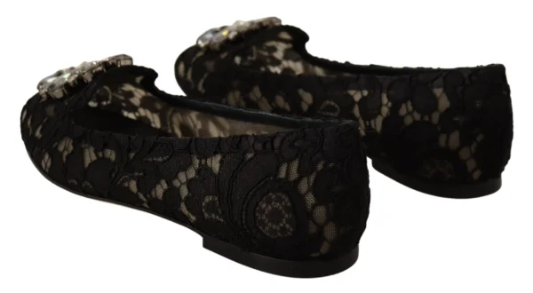 Dolce & Gabbana Women's Elegant Taormina Lace Flats with Crystals