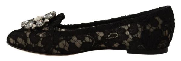 Dolce & Gabbana Women's Elegant Taormina Lace Flats with Crystals