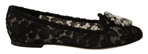 Dolce & Gabbana Women's Elegant Taormina Lace Flats with Crystals