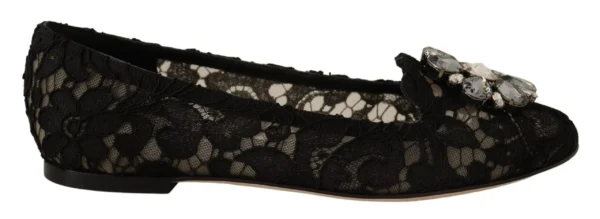 Dolce & Gabbana Women's Elegant Taormina Lace Flats with Crystals
