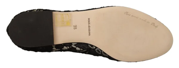 Dolce & Gabbana Women's Elegant Taormina Lace Flats with Crystals