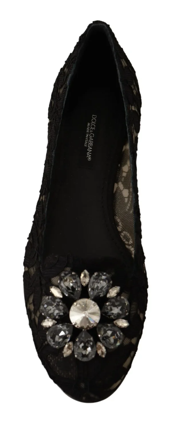 Dolce & Gabbana Women's Elegant Taormina Lace Flats with Crystals