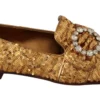 Dolce & Gabbana Women's Elegant Gold Sequin Crystal Flats