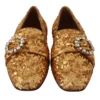 Dolce & Gabbana Women's Elegant Gold Sequin Crystal Flats