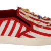 Dolce & Gabbana Women's Stripe Print Studded Loafers
