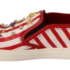 Dolce & Gabbana Women's Stripe Print Studded Loafers