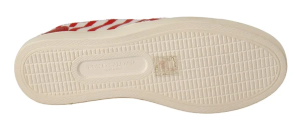 Dolce & Gabbana Women's Stripe Print Studded Loafers