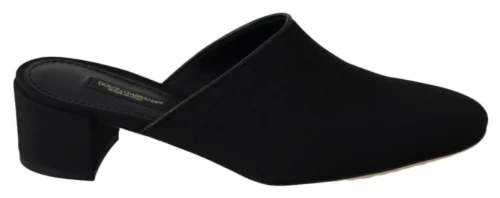 Dolce & Gabbana Women's Chic Black Grosgrain Slide Sandals