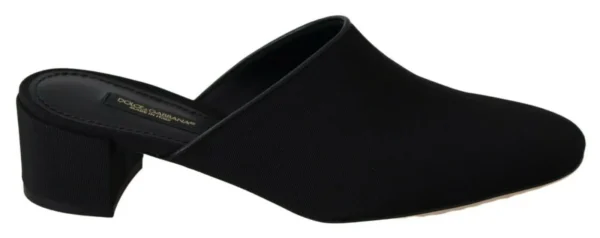 Dolce & Gabbana Women's Chic Black Grosgrain Slide Sandals