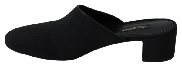 Dolce & Gabbana Women's Chic Black Grosgrain Slide Sandals