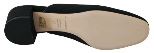 Dolce & Gabbana Women's Chic Black Grosgrain Slide Sandals