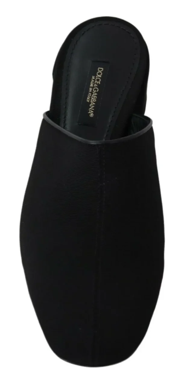 Dolce & Gabbana Women's Chic Black Grosgrain Slide Sandals