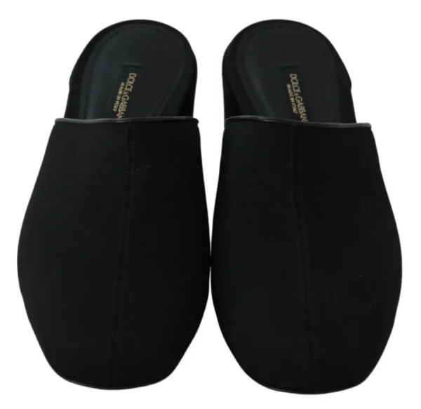 Dolce & Gabbana Women's Chic Black Grosgrain Slide Sandals