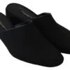 Dolce & Gabbana Women's Chic Black Grosgrain Slide Sandals