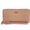 COACH Women's (C3441) Long Faded Blush Crossgrain Leather Zip Around Wristlet Wallet