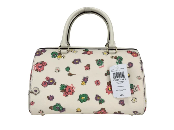 COACH Women's (CA229) Floral Field Leather Rowan Medium Satchel Handbag Purse Crossbody