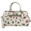 COACH Women's (CA229) Floral Field Leather Rowan Medium Satchel Handbag Purse Crossbody