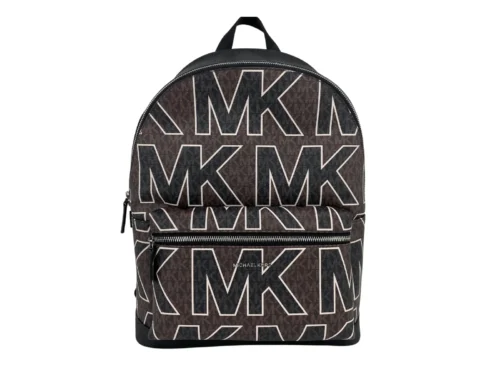 Michael Kors Women's Cooper Large Brown Signature PVC Graphic Logo Backpack Bookbag Bag