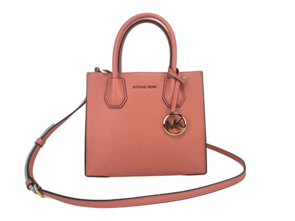 Michael Kors Women's Mercer Medium Sherbet Pebble Leather Messenger Crossbody Bag Purse