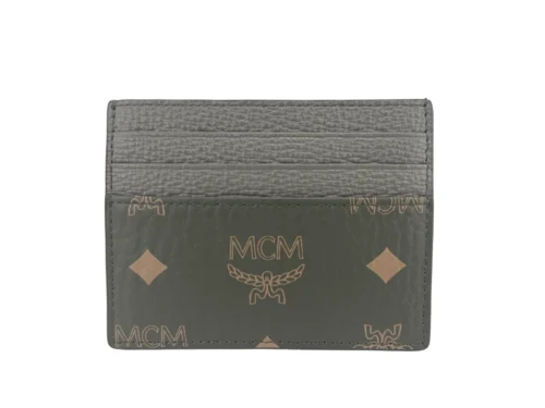 MCM Women's Aren Mini Sea Turtle Visetos Leather Money Clip Card Case Wallet