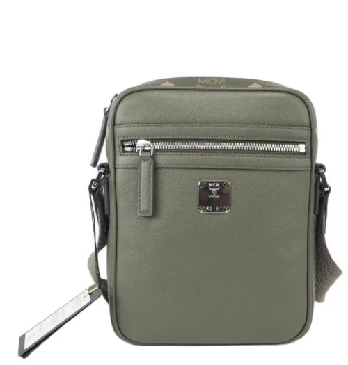 MCM Women's Klassik Mini Sea Turtle Visetos Mixed Leather Multifunction Crossbody Bag Green