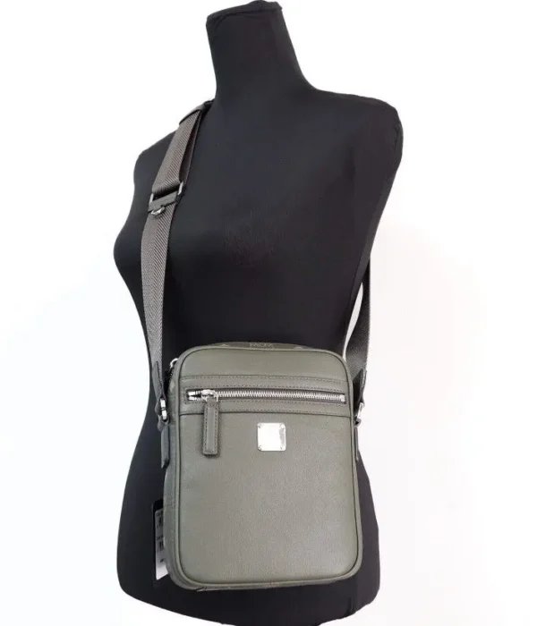 MCM Women's Klassik Mini Sea Turtle Visetos Mixed Leather Multifunction Crossbody Bag Green