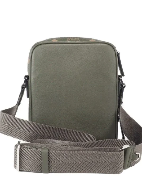 MCM Women's Klassik Mini Sea Turtle Visetos Mixed Leather Multifunction Crossbody Bag Green