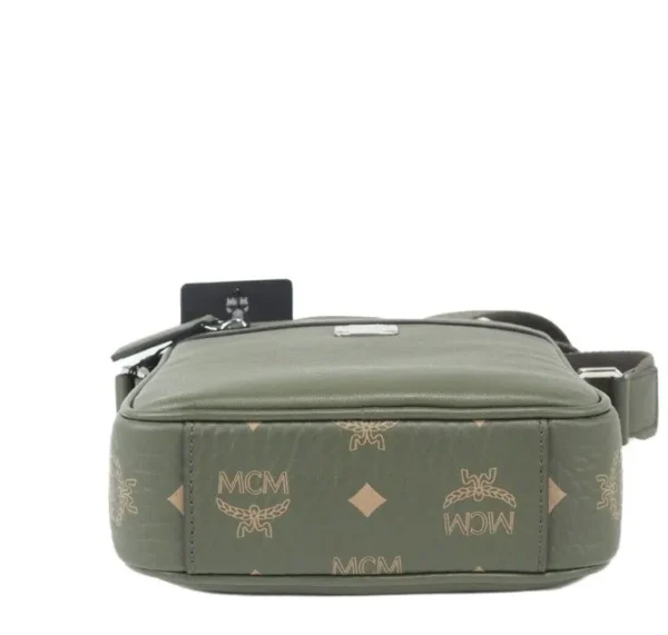 MCM Women's Klassik Mini Sea Turtle Visetos Mixed Leather Multifunction Crossbody Bag Green