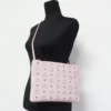 MCM Women's Portuna Medium Visetos Powder Pink Coated Canvas Flat Pouch Crossbody Bag
